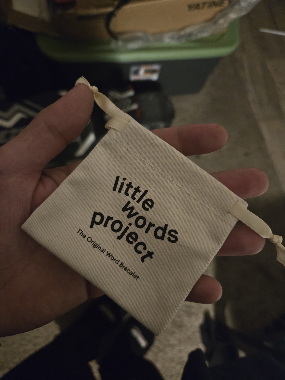 Cream Drawstring Pouch for Accessories